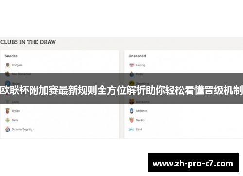 欧联杯附加赛最新规则全方位解析助你轻松看懂晋级机制